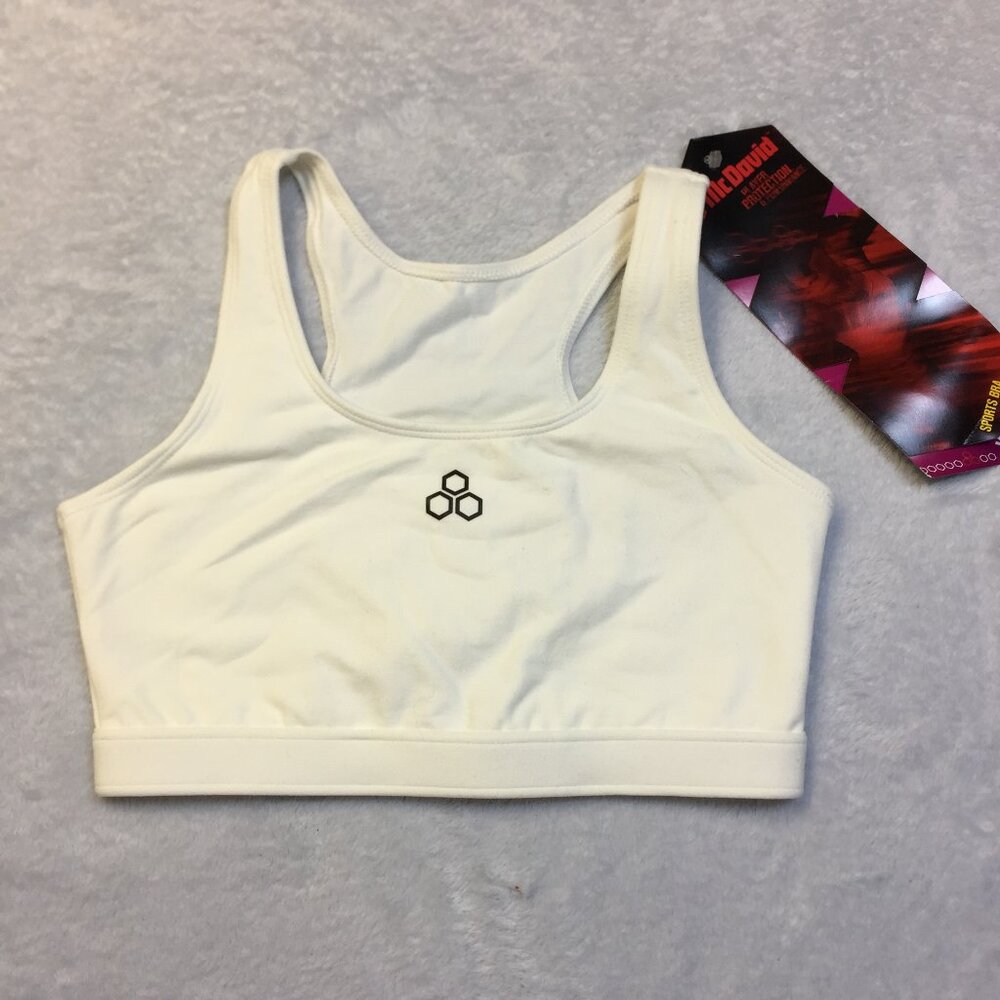 New! McDavid Sports Bra Size M Womans White Racer Back Activewear